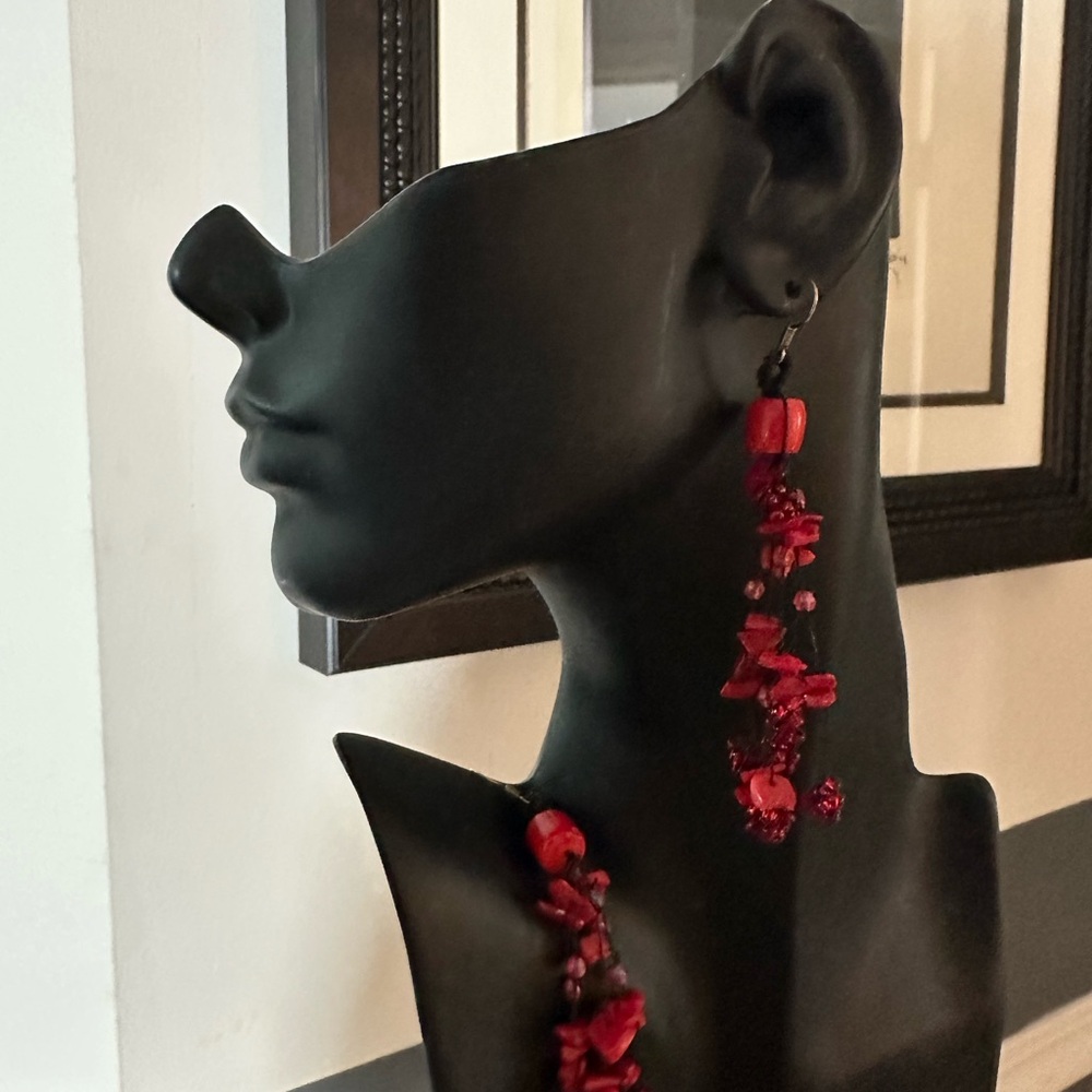 Red Beaded Earrings
Handmade